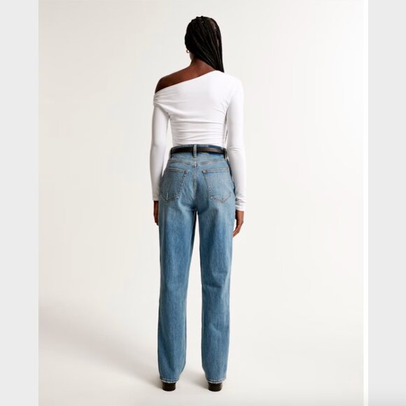 Abercrombie & Fitch 90s Straight Ultra High Rise Blue Jeans - Size 26 / 2 - Picture 6 of 9